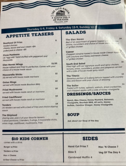Menu Page 1